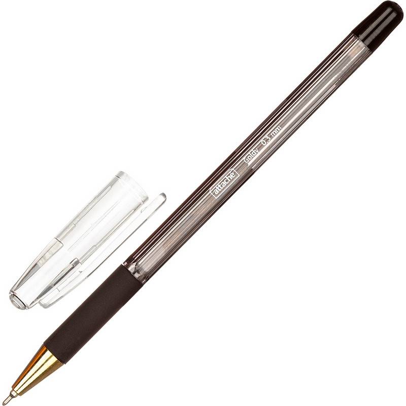 Ручка шариковая Attache Goldy черная (толщина линии 0.3 мм) 977960