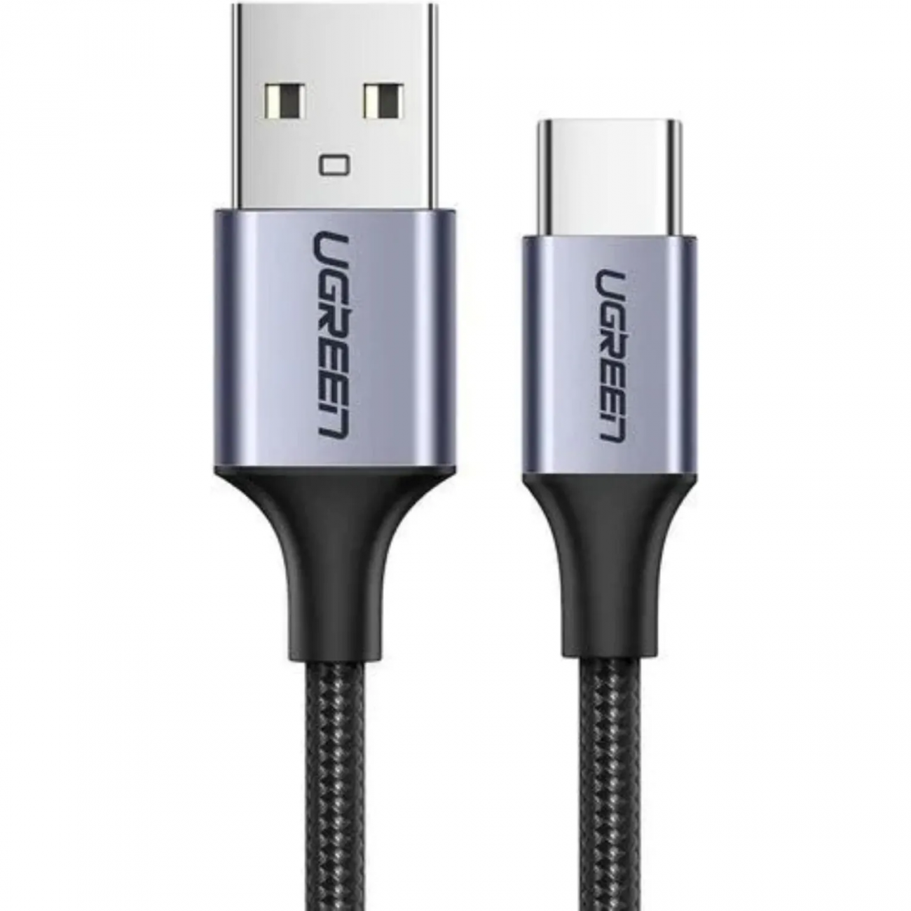Кабель UGREEN US288 (60126)USB-A to USB-C Nickel Plating Alum.Braid 1м черн 2418879 60126_