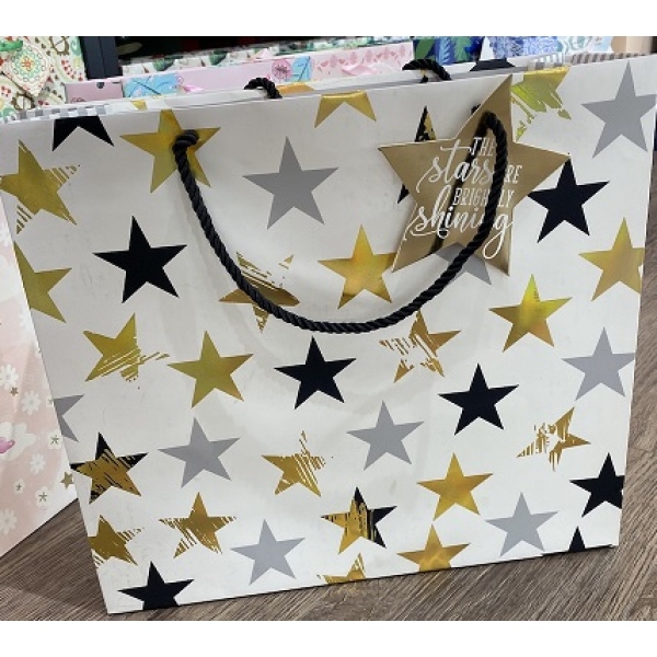 Пакет подарочный фольга, звезды, размер Xl Чудо праздник PGXL-02-S2