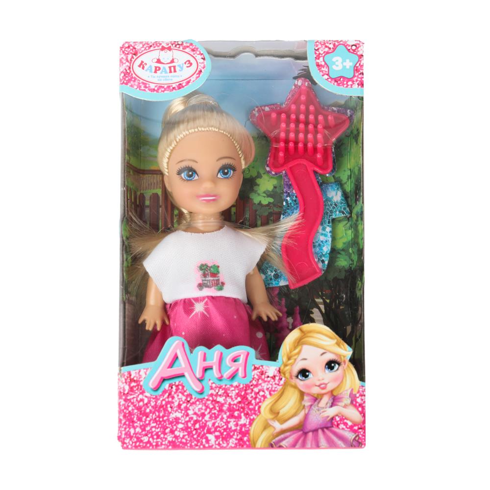 Кукла Анечка, 12 см. аксесс. в комплекте (расческа) Карапуз ANNA-C9-BB (120)