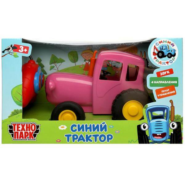 Машинка Технопарк Синий Трактор радиоуправляемая 20 см, звук, розовый BLUTRA-20RCS-PK