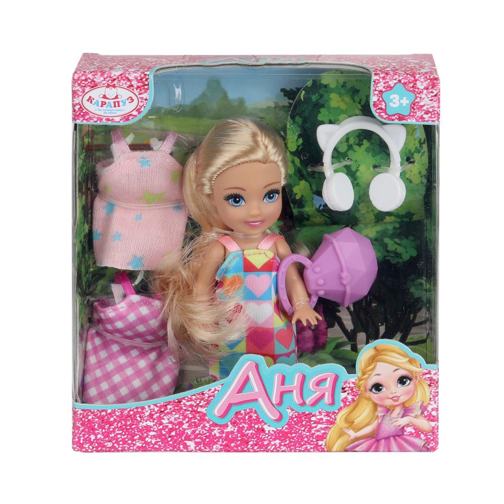 Кукла-мини, 12 см, набор аксессуаров КАРАПУЗ ANNA-SET3-BB