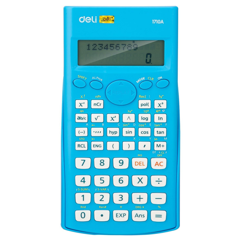 Калькулятор научный (ЕГЭ) Deli,12р,LCD-диспл,питание от бат,син E1710A/BLU 1407146 E1710ABlue