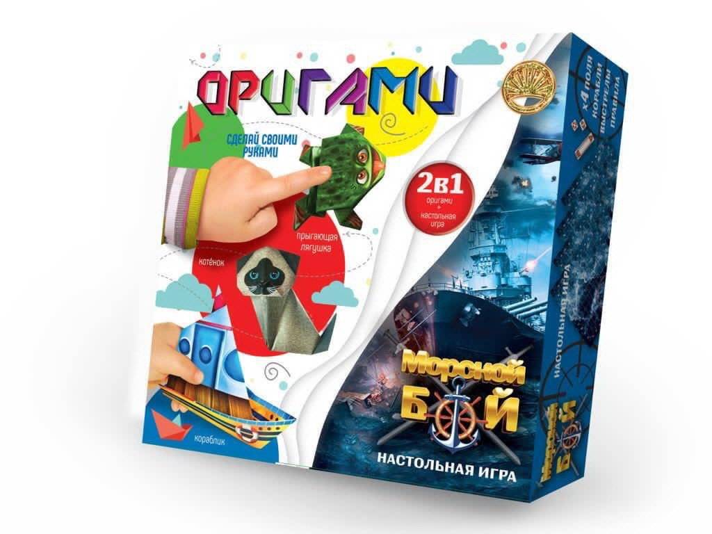 Настольная игра "2 в 1 Оригами и Морской бой" Лапландия 99969б