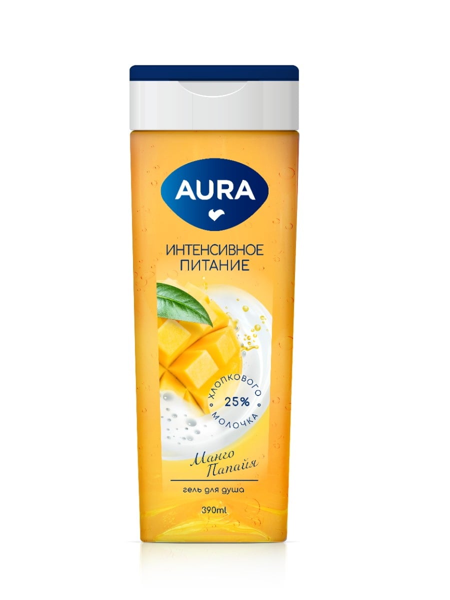 AURA Гель для душа Манго и Папайя флакон/флиптоп 390мл 4600999060984