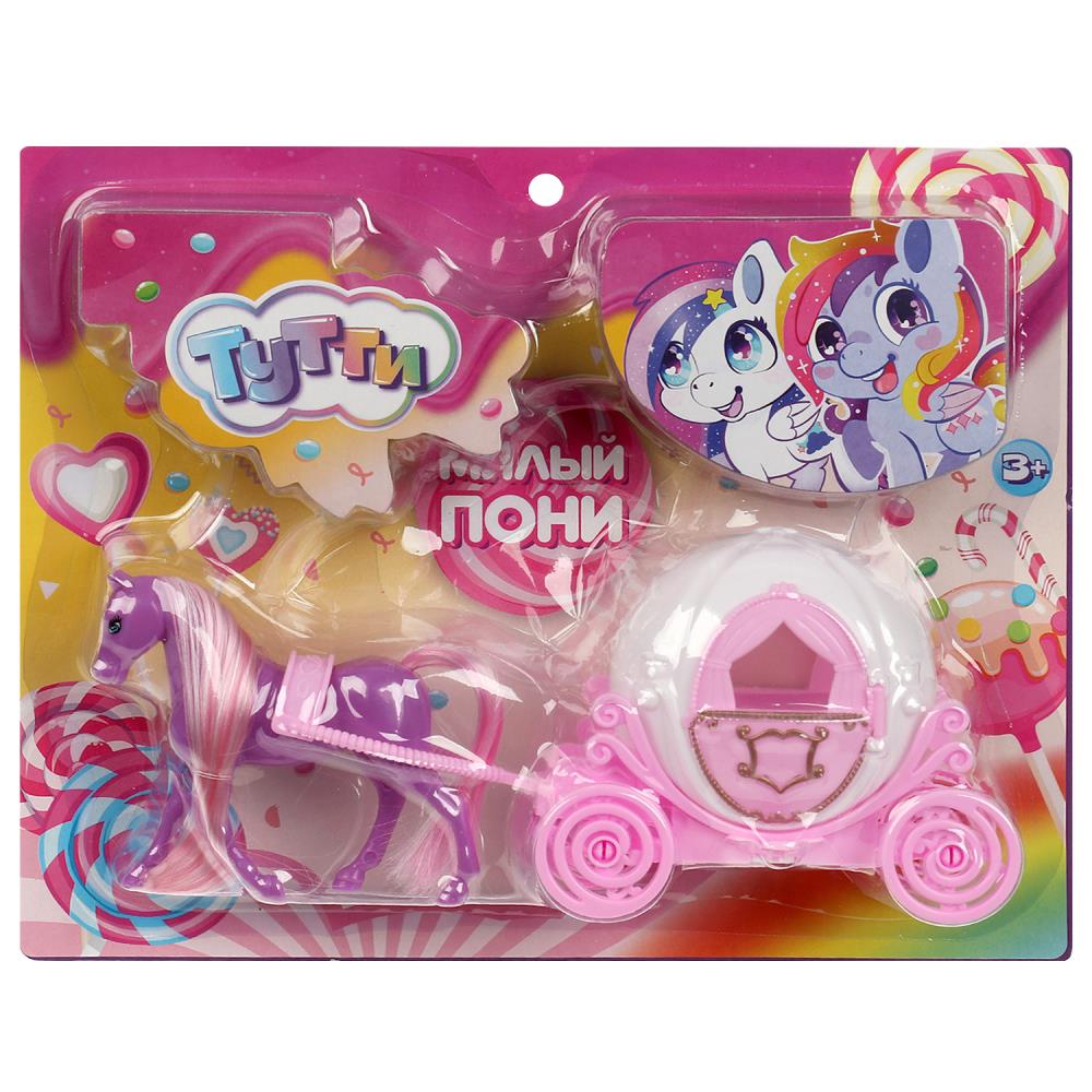 Пони 8 см. пластиковый, с каретой Тутти Y2305Z0786-RU