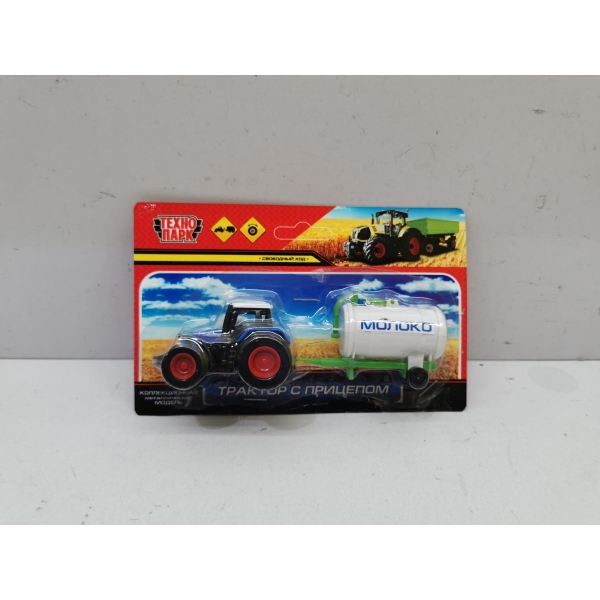 Модель металлическая Трактор с прицепом 15 см. подвижные детали (в асс 4 модели) Технопарк 1837847-R