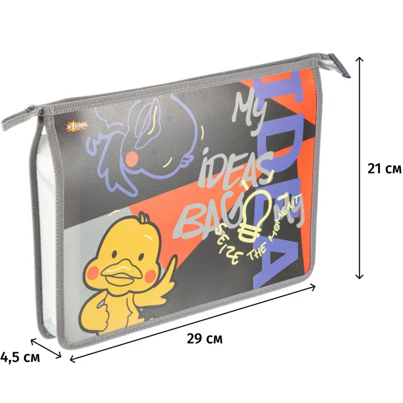 Папка для тетрадей Idea,А4,молн.пласт.ПТ-813 Комус Класс 1557052