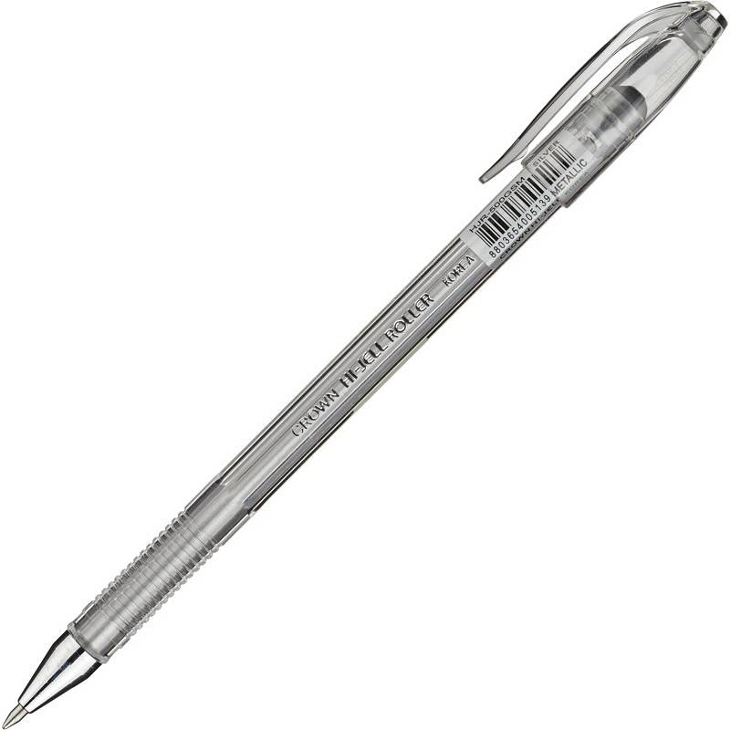 Ручка гелевая одноразовая Crown серебристая (толщина линии 0.7 мм) 505685
