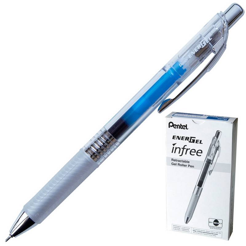 Ручка гелевая автоматическая Pentel Energel Infree синяя (толщина линии 0.25 мм) 1175439