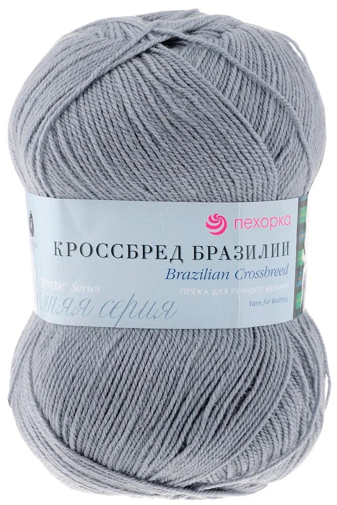 Пряжа ПЕХОРКА Кроссбред Бразилии 500м/100г цвет 174-Стальной 2120611740
