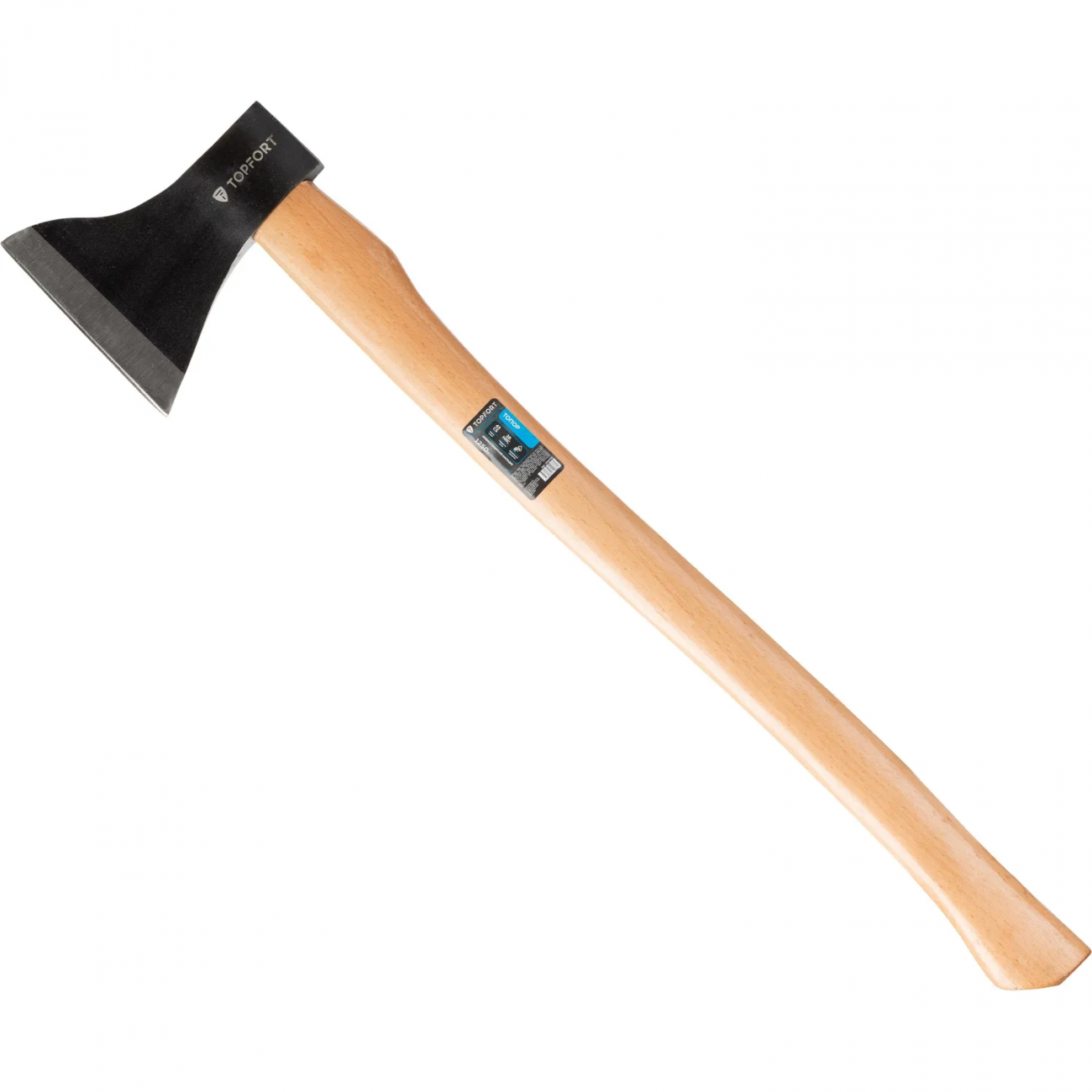 Топор 1250 г из углеродистой стали Topfort деревянное топорище 1704779