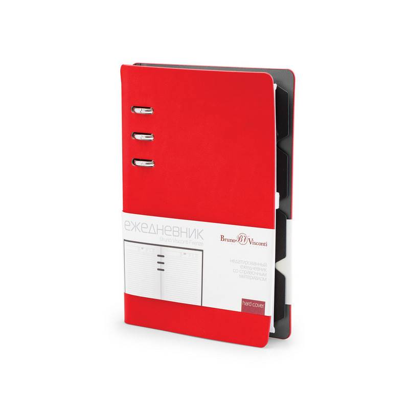 Ежедневник недатир. Bruno Visconti Firenze искусс. кожа А5- 120 л. красный (132x190 мм) 851445