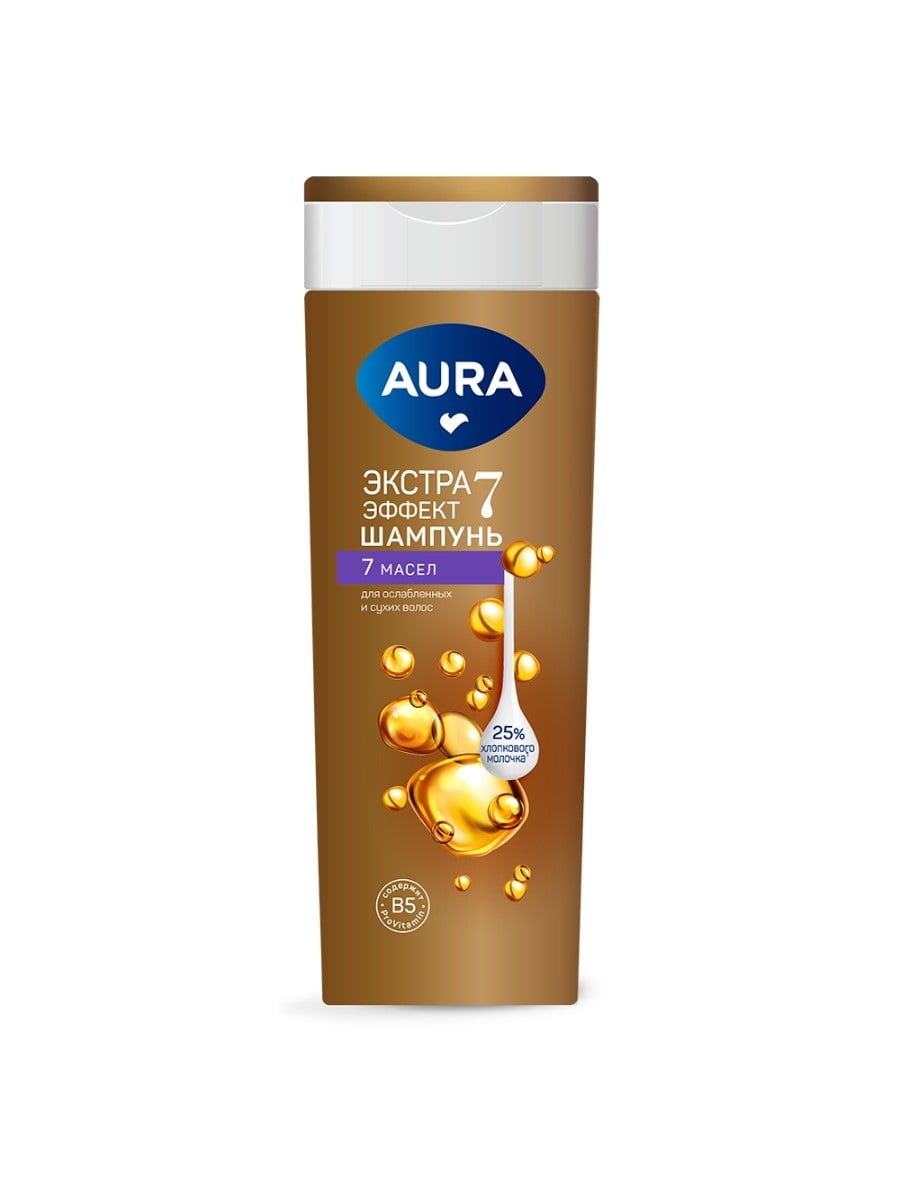 AURA Шампунь для волос 7 масел флакон/флиптоп 380мл 4752171019393