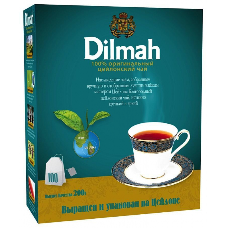 Чай Dilmah Цейлонский черный, 100 пак.х2г/уп 1362593