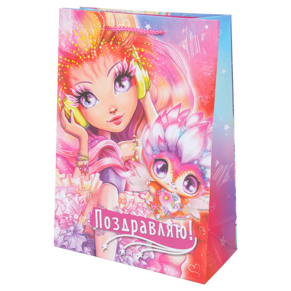 Пакет подарочный матовый ML, "Сказочные девочки", 140 гр/м Чудо праздник PML-102366-NB (120)