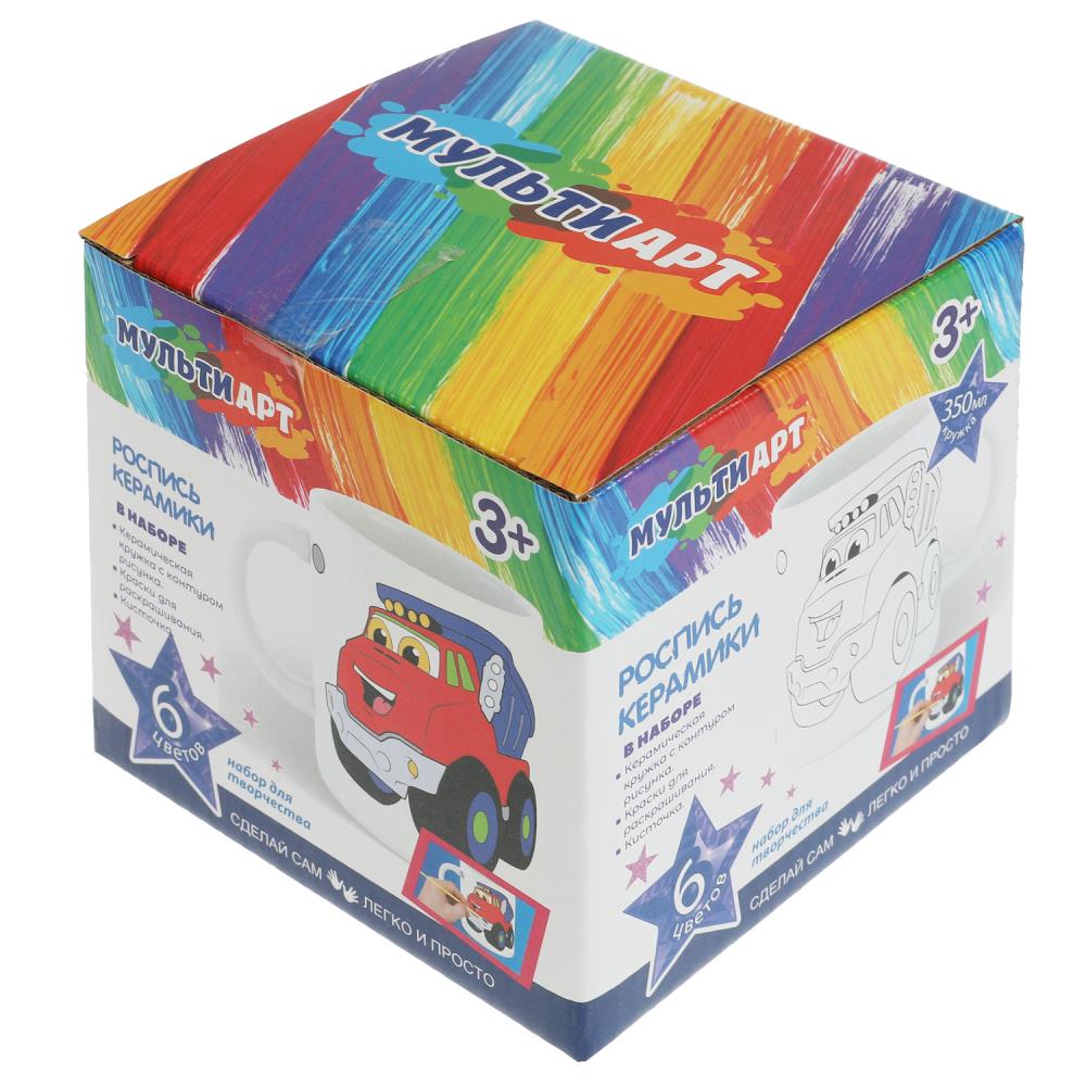 Кружка для росписи (краски, кисточка) грузовичок MultiArt MUG-MACHAK