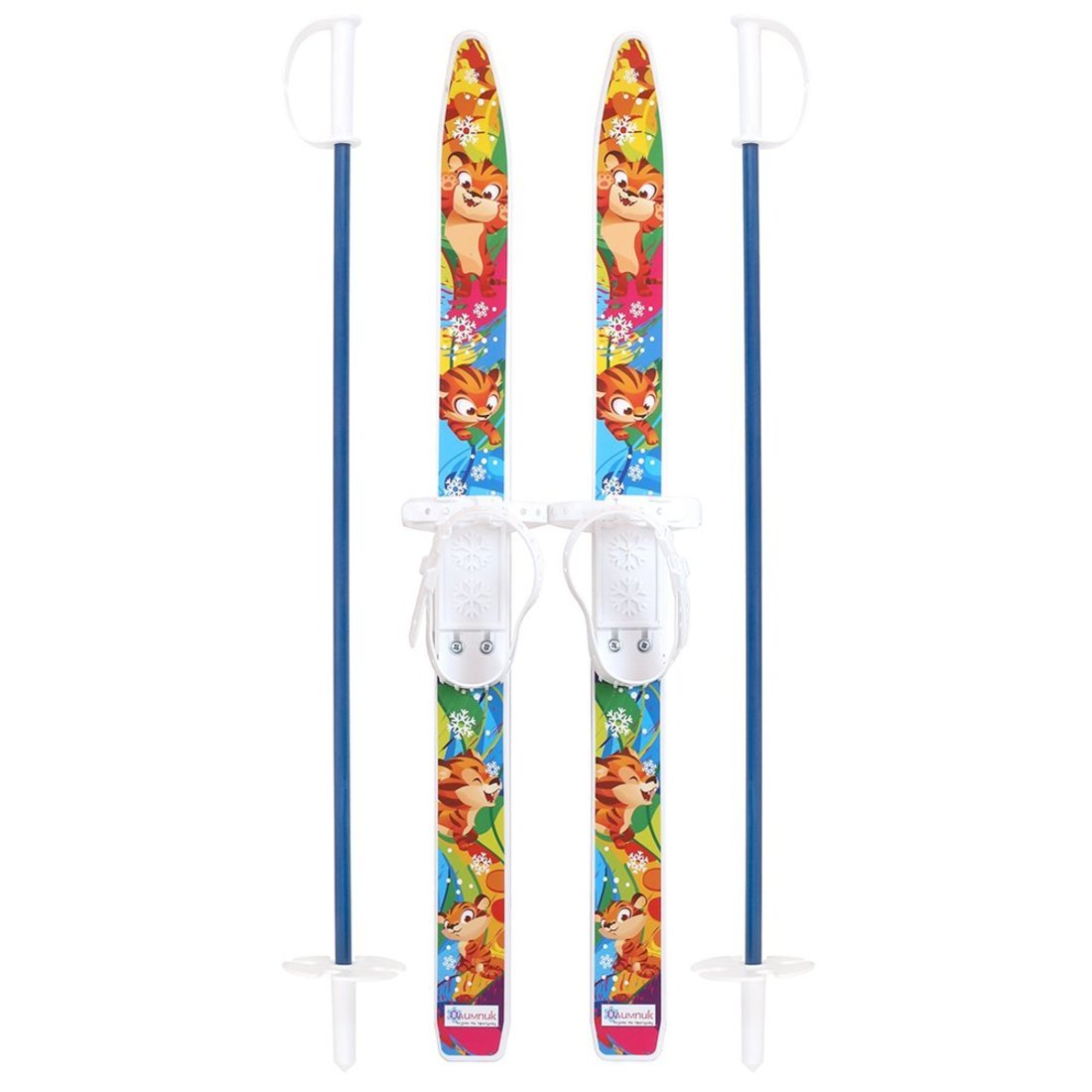 Лыжи детские Лыжики-Пыжики Тигренок с палками 75 см размер 24-32 Олимпик 9309-00