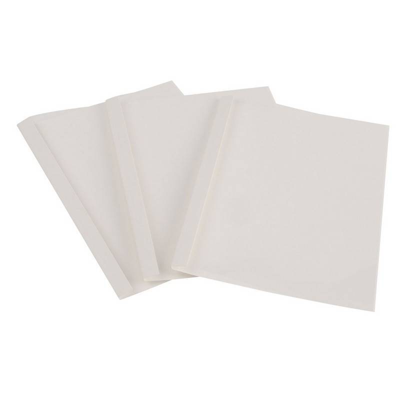 Обложка для термопереплета Promega office белые,карт./пласт.,32мм,40шт/уп. 390012
