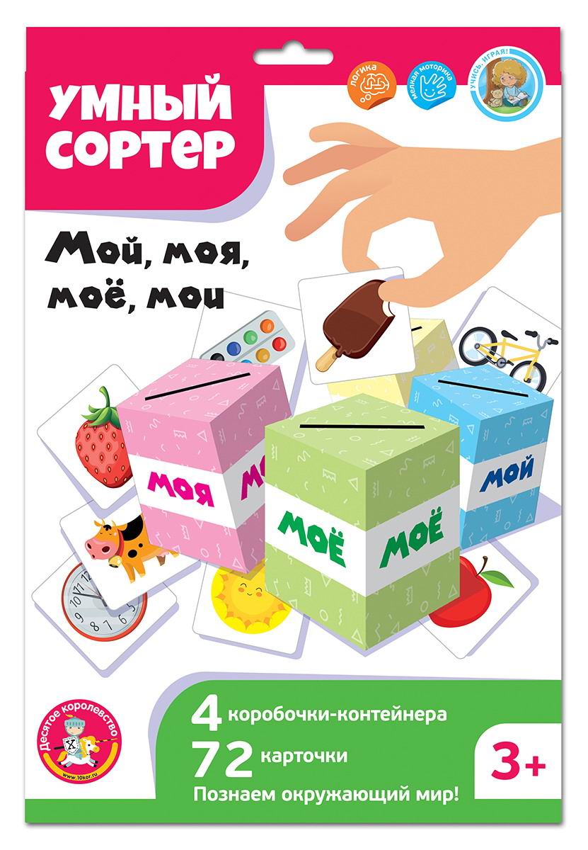 Развивающая игра Десятое королевство Умный сортер Мой, моя, мое, мои 04868ДК