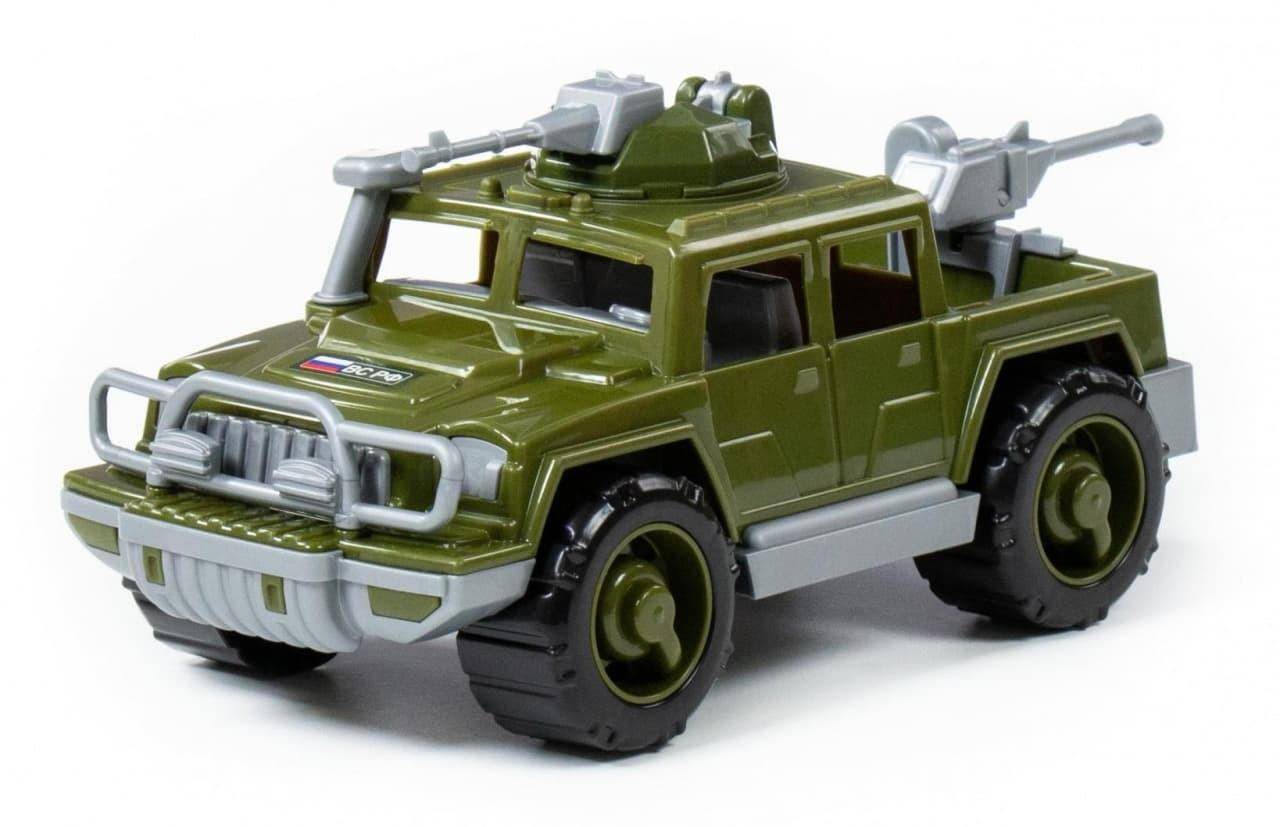 Автомобиль военный пикап Разведчик с 2-мя пулемётами, игрушка Полесье П-79152