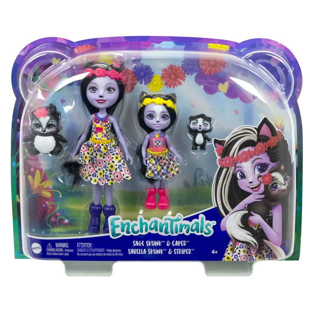 Игровой набор Mattel Enchantimals Сейдж Скунси с сестричкой и питомцами HCF82