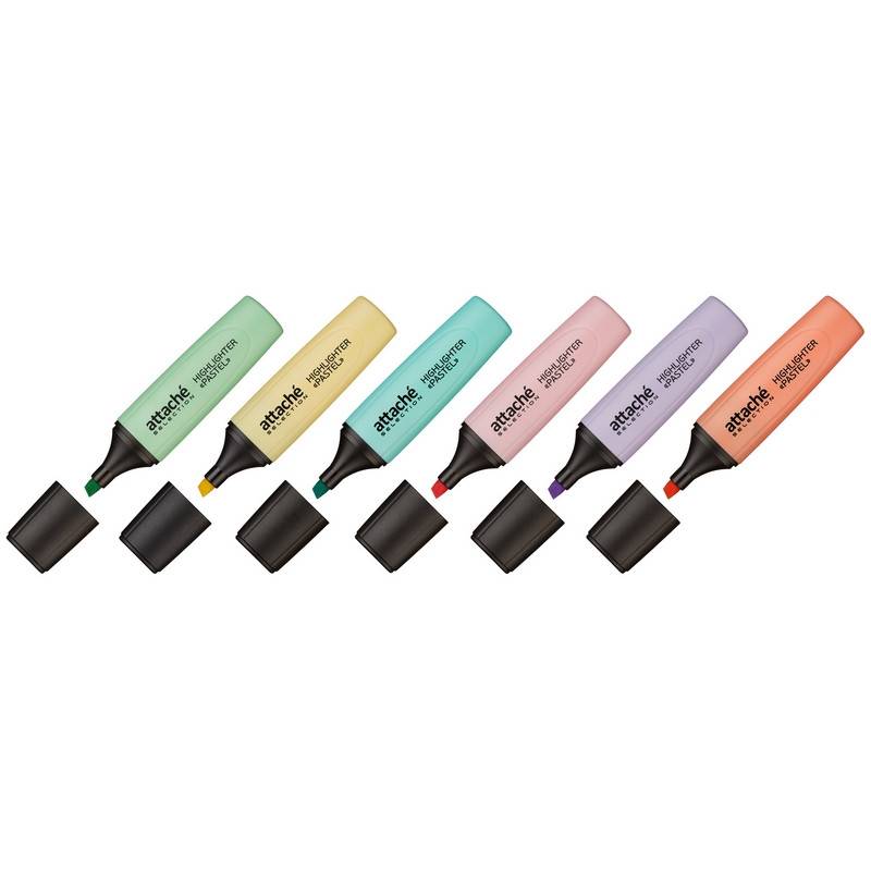 Набор маркеров текстовыделителей Attache Selection Pastel 1-5 мм 6 цветов 958592