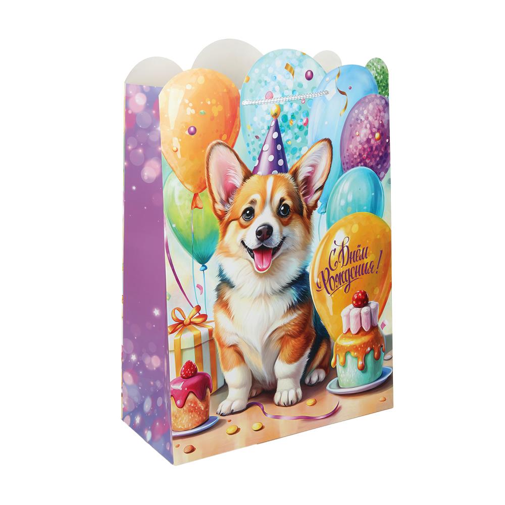 Пакет подарочный креативный XL, "Корги", вырубка, 190 гр/м Чудо праздник PXL-130114-CG