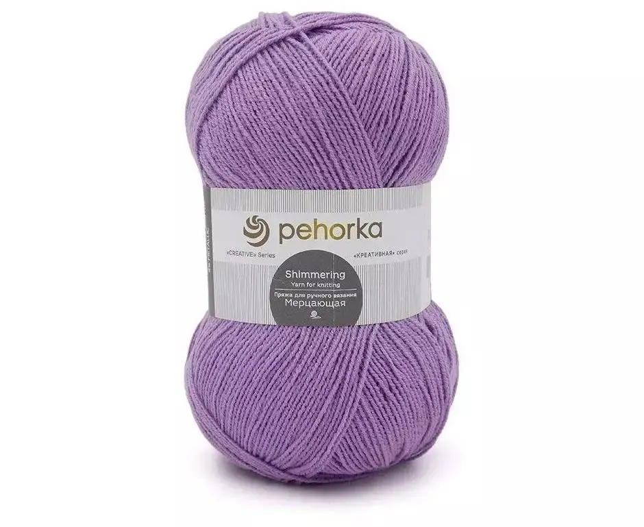 Пряжа ПЕХОРКА Мерцающая 430м/100г цвет 178-Св.сиреневый 2122401780
