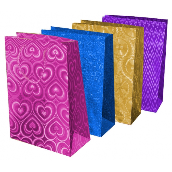 Пакет подарочный голография, размер Мl, 4 цвета Чудо праздник PML-126459-GF4