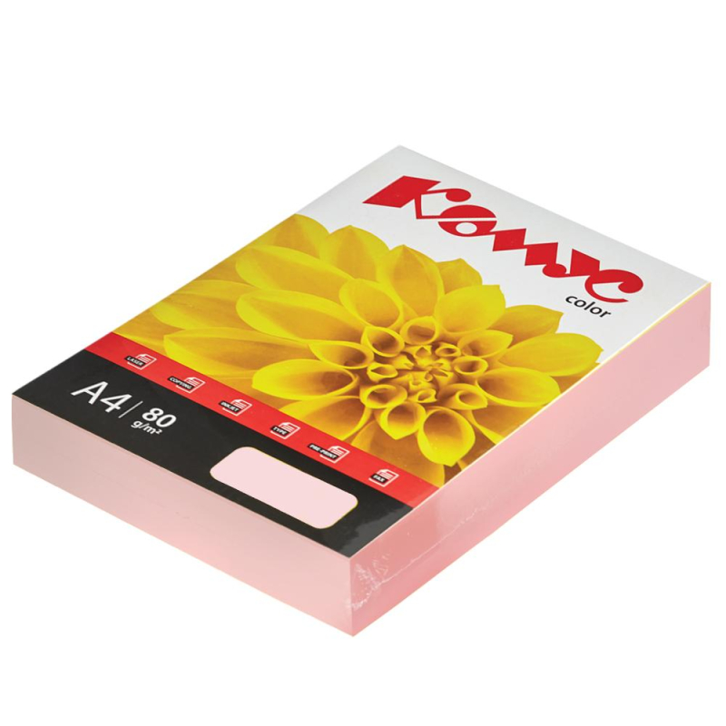 Бумага цветная Комус Color (розовая пастель) 80г, А4, 500 л. 619932