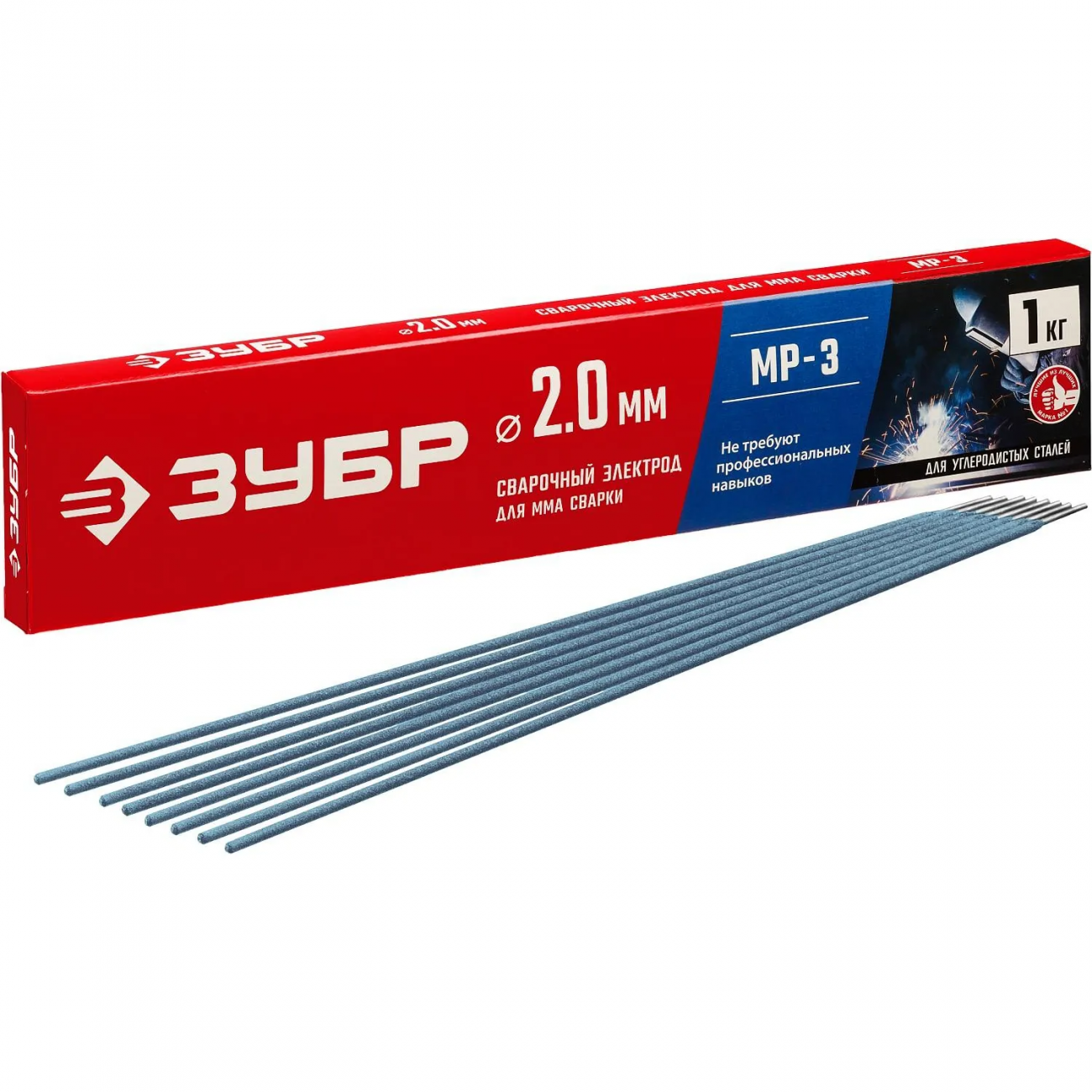 Электроды ЗУБР МР-3 рутил, d2,0х300мм, 1кг, коробка (40011-2.0) 1712025