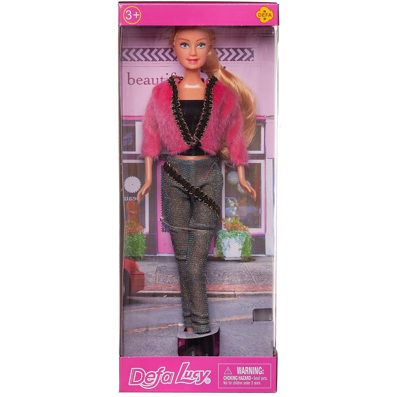 Кукла Defa Lucy Блестящая коллекция в розовом жакете, черной кофте, серебристых брюках, 29 см 8273d/розбрюки