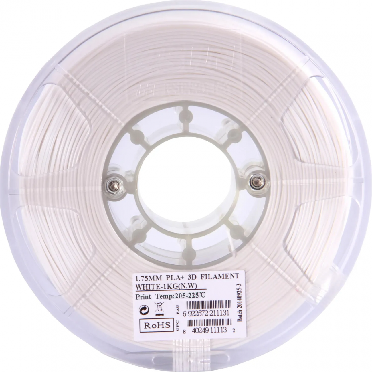 Катушка PLA+ пластика ESUN 1.75 мм 1кг. белая (PLA+175W1) 1010973