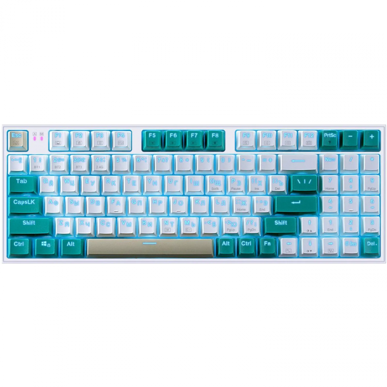 Клавиатура Redragon Veigar (71476) беспров. RU,RGB,BT+2.4G,бело-голубой 2318993