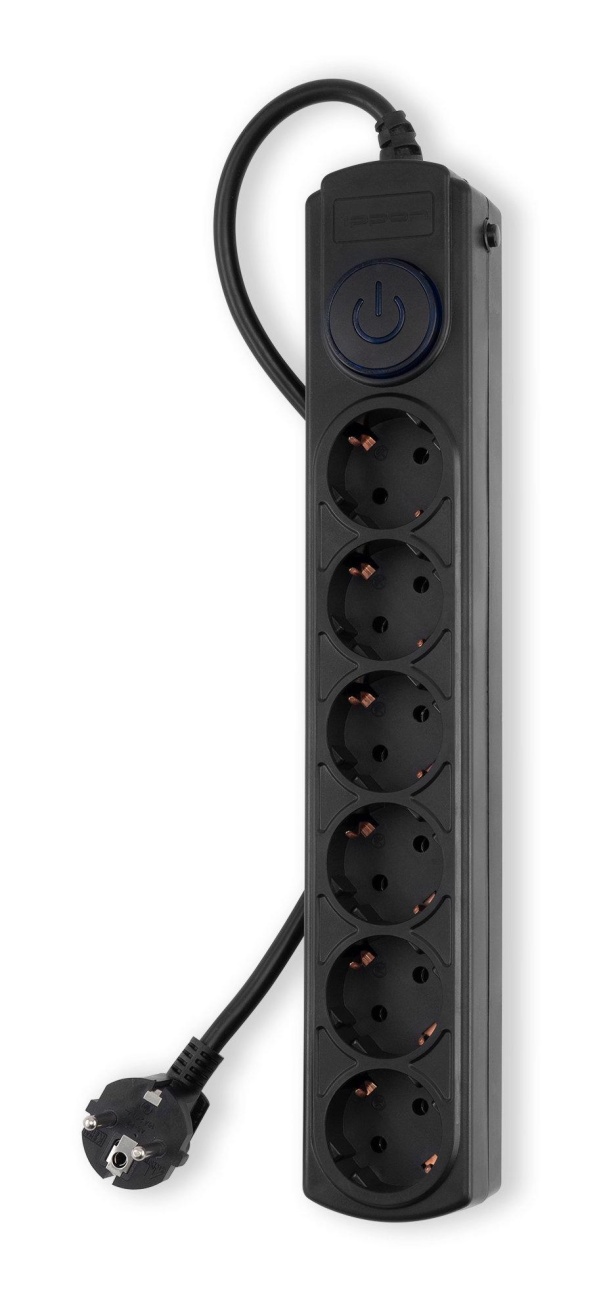 Сетевой фильтр Ippon BK-6-EU-3-16-B 3м (6 розеток) черный (1804840) 1829841