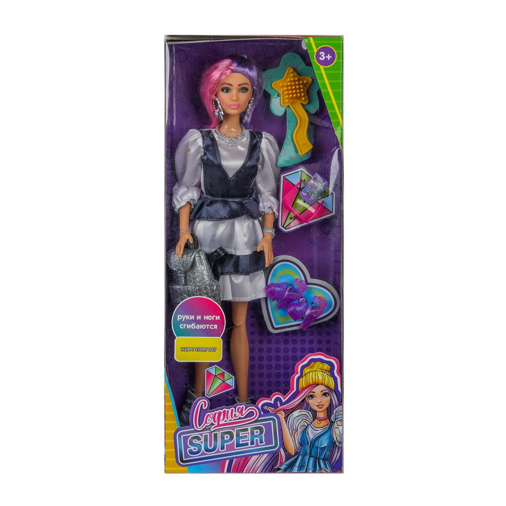 Кукла 29 см. София-Супер, руки и ноги сгибаются, аксесс. Карапуз SFS-03-BB-B (24)