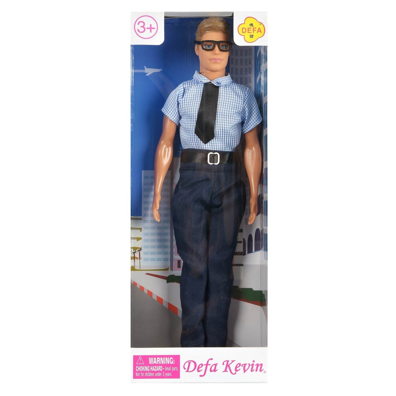 Кукла Defa Kevin На работе в бело-голубой рубашке и черных брюках 30 см 8336d/бело-голубая