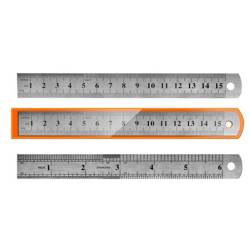 Линейка Attache 15 см металлическая двухсторонняя 514965