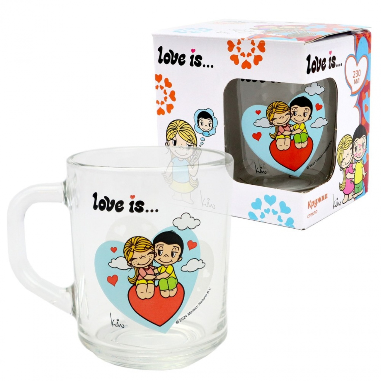 ND Play LOVE IS… Кружка Модерн, стекло, 230 мл, 10*8*10 см, в подарочной коробке 310514