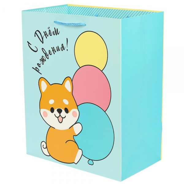 Пакет для подарка матовый, размер L, 26х32х14 см. Чудо праздник PL-108856-C2HB (120)