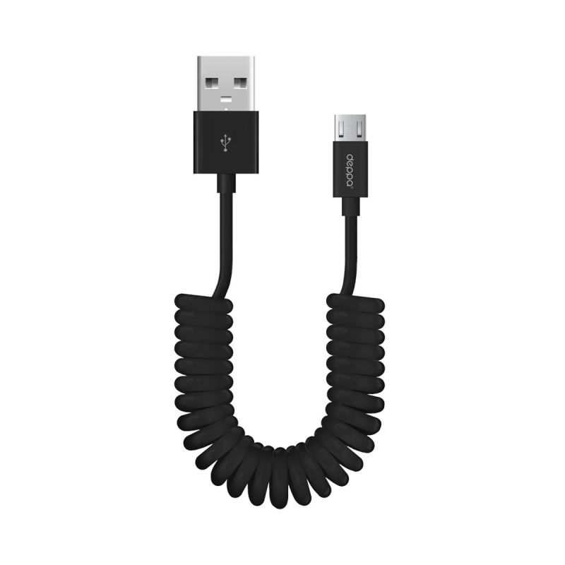 Кабель Deppa USB-microUSB, витой, 1.5м, черный 1665474 72123