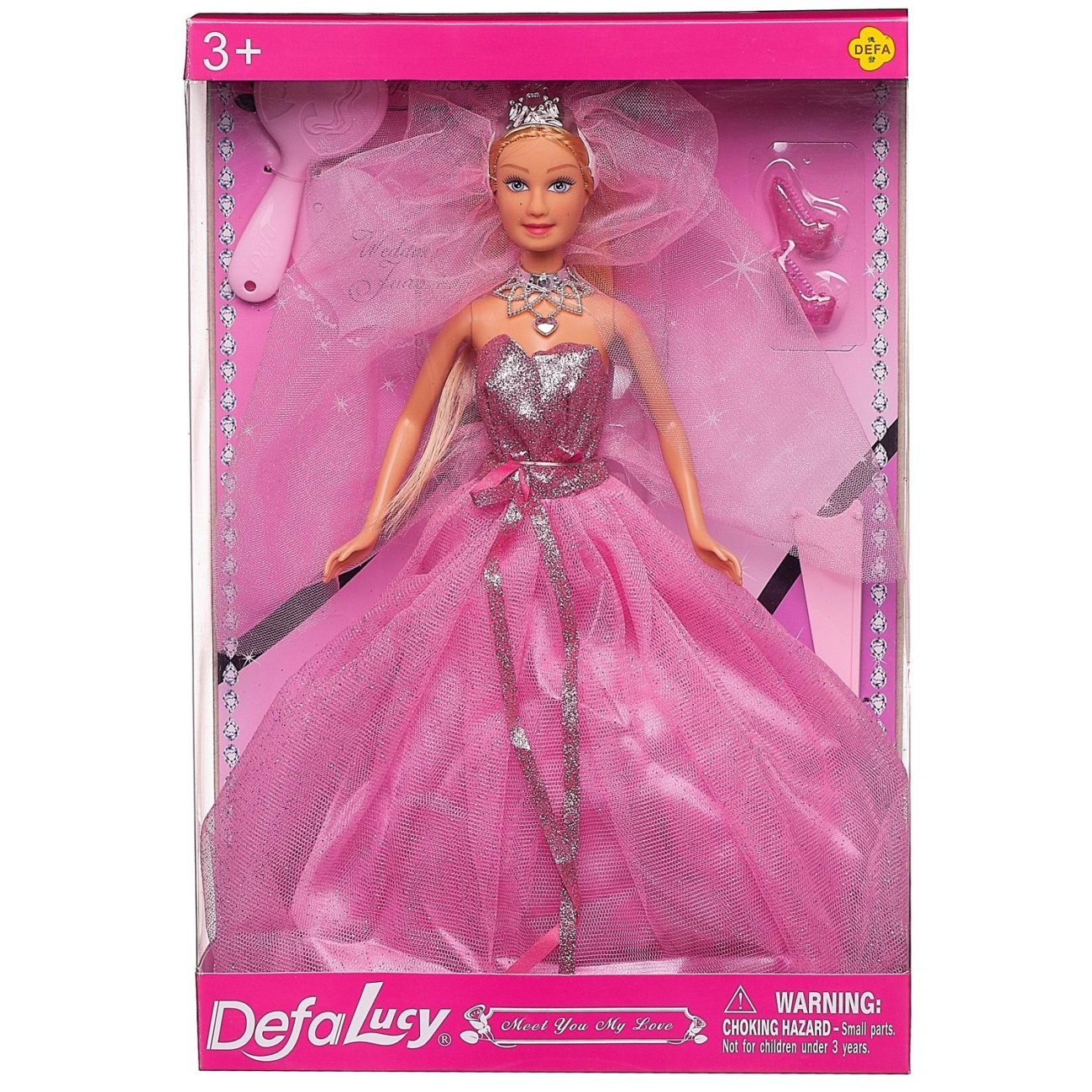 Кукла Defa Lucy Невеста-принцесса в розовом платье, с аксесс. 29 см 8253d/розовое