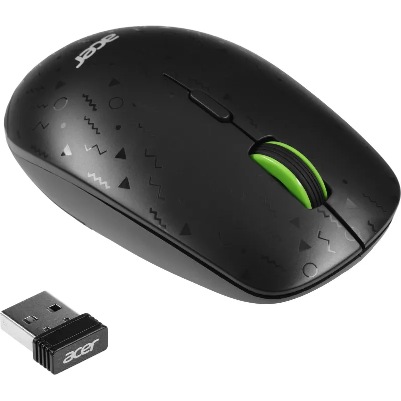 Мышь компьютерная Acer OMR307 черный оптическая (1600dpi) беспроводная USB 2012574 ZL.MCECC.022