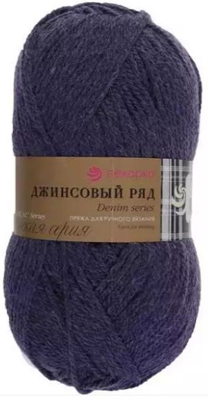 Пряжа ПЕХОРКА Джинсовый ряд (объемный) 250м/100г цвет 1557-Меланж св.джинсовый 4680128623280