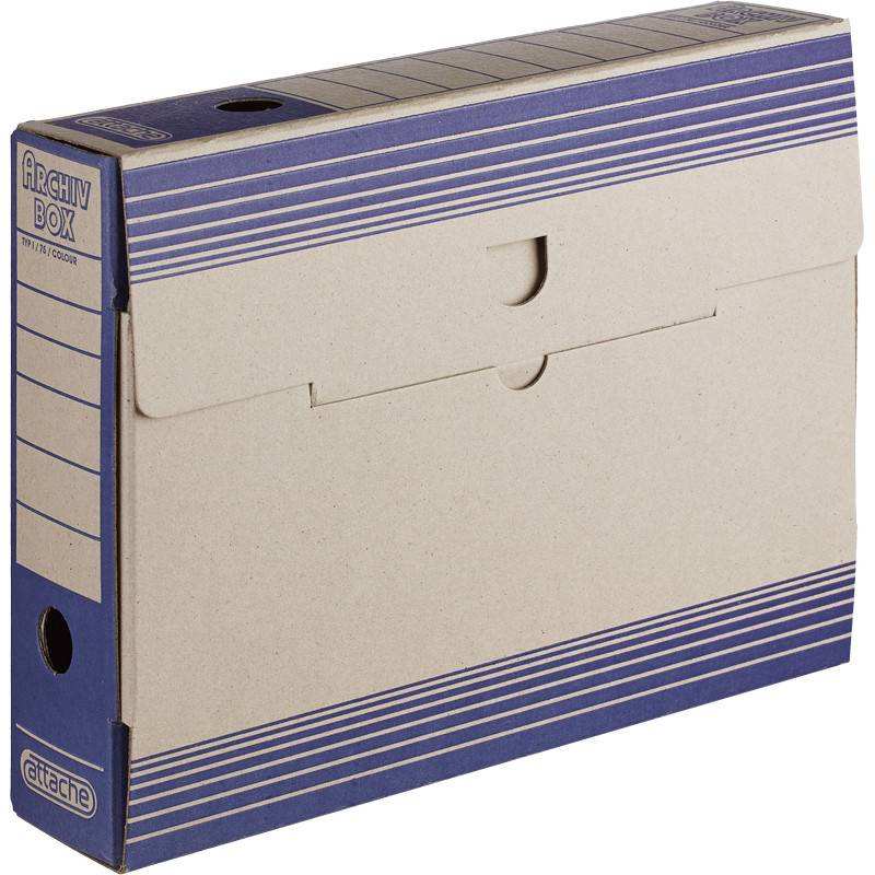 Короб архивный Attache картон синий 256х75х322 мм 390816