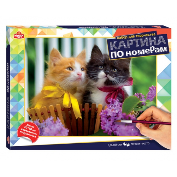 Картина по номерам 30х40 см. котики MultiArt CANV30X40-MULTI44 (24)