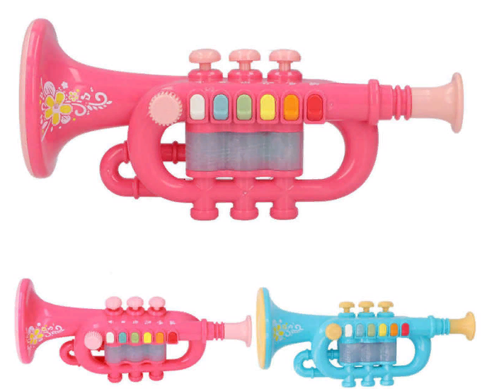 Музыкальный инструмент: труба, свет, звук,, ремешок (в асс) Наша Игрушка 6806E