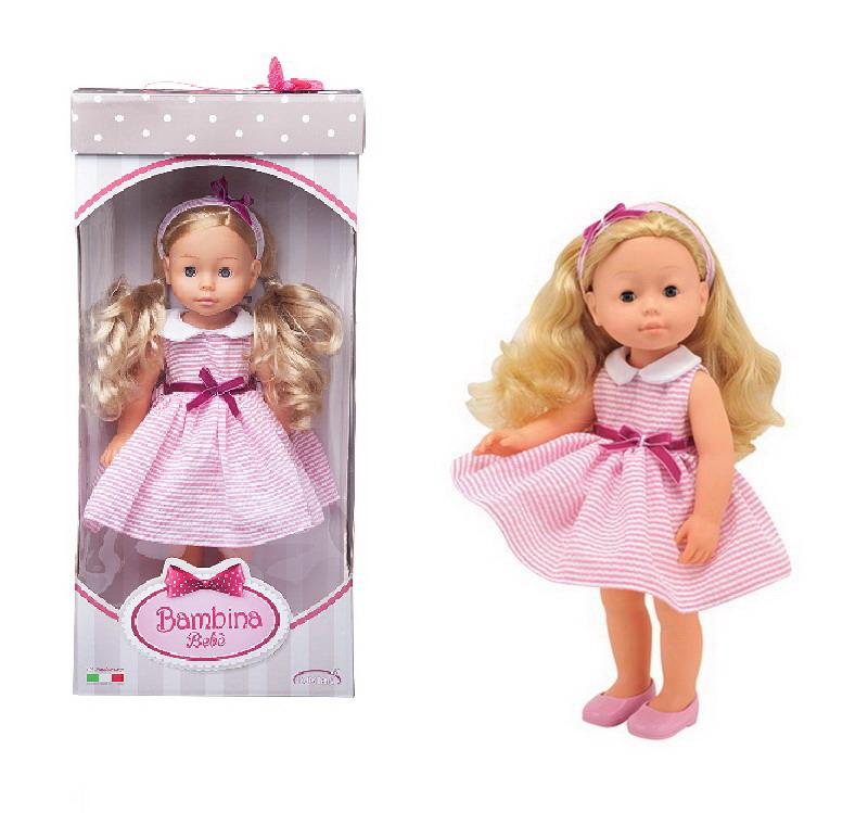 Кукла Dimian Bambolina Boutique 40 см, розовое полосатое платье BD1600-M37/полосатое
