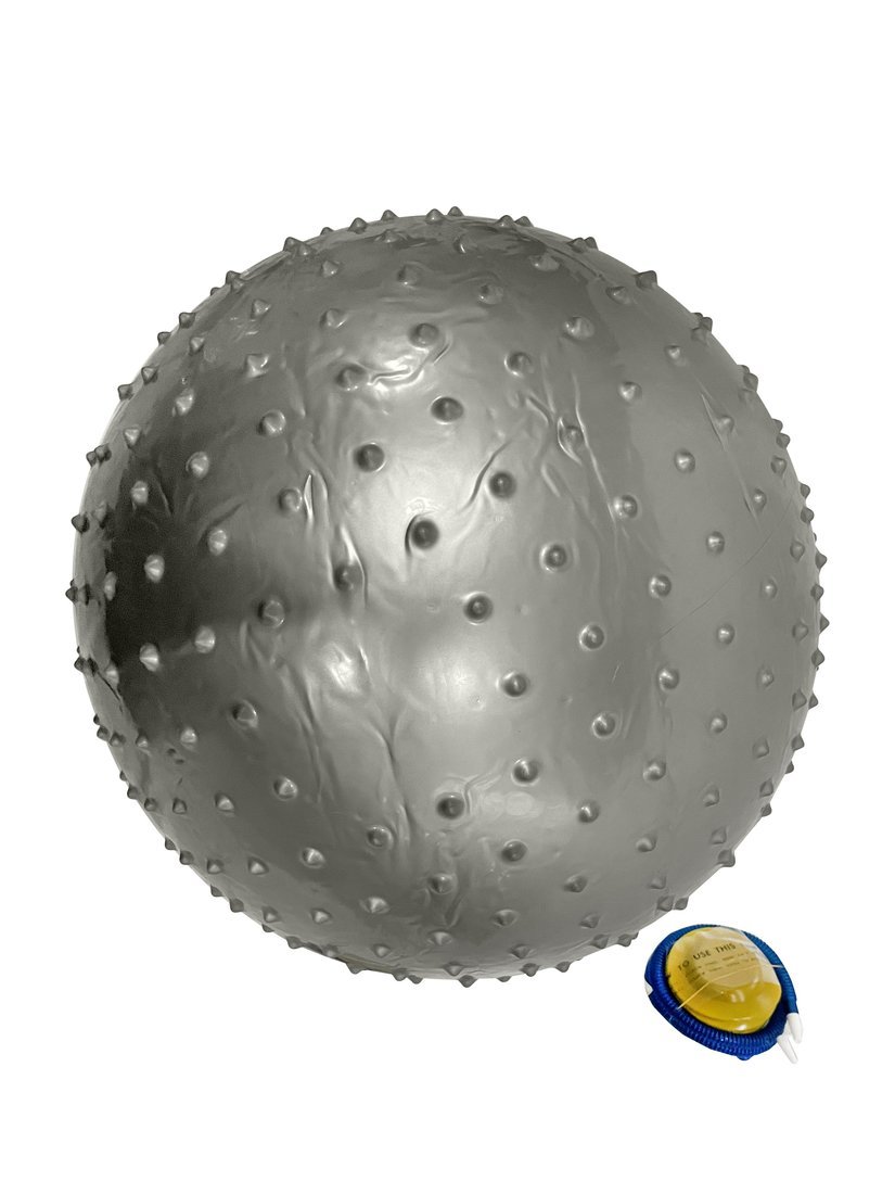 Мяч Фитнес 85 см. с шипами массажный, ПВХ, серый, насос в компл. X-Match 649230